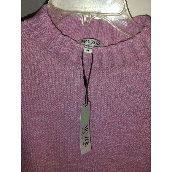 NWT NIC+ZOE Waffle Stitch Sewater Size M Light Pink Small Flaw - Picture 6 of 6